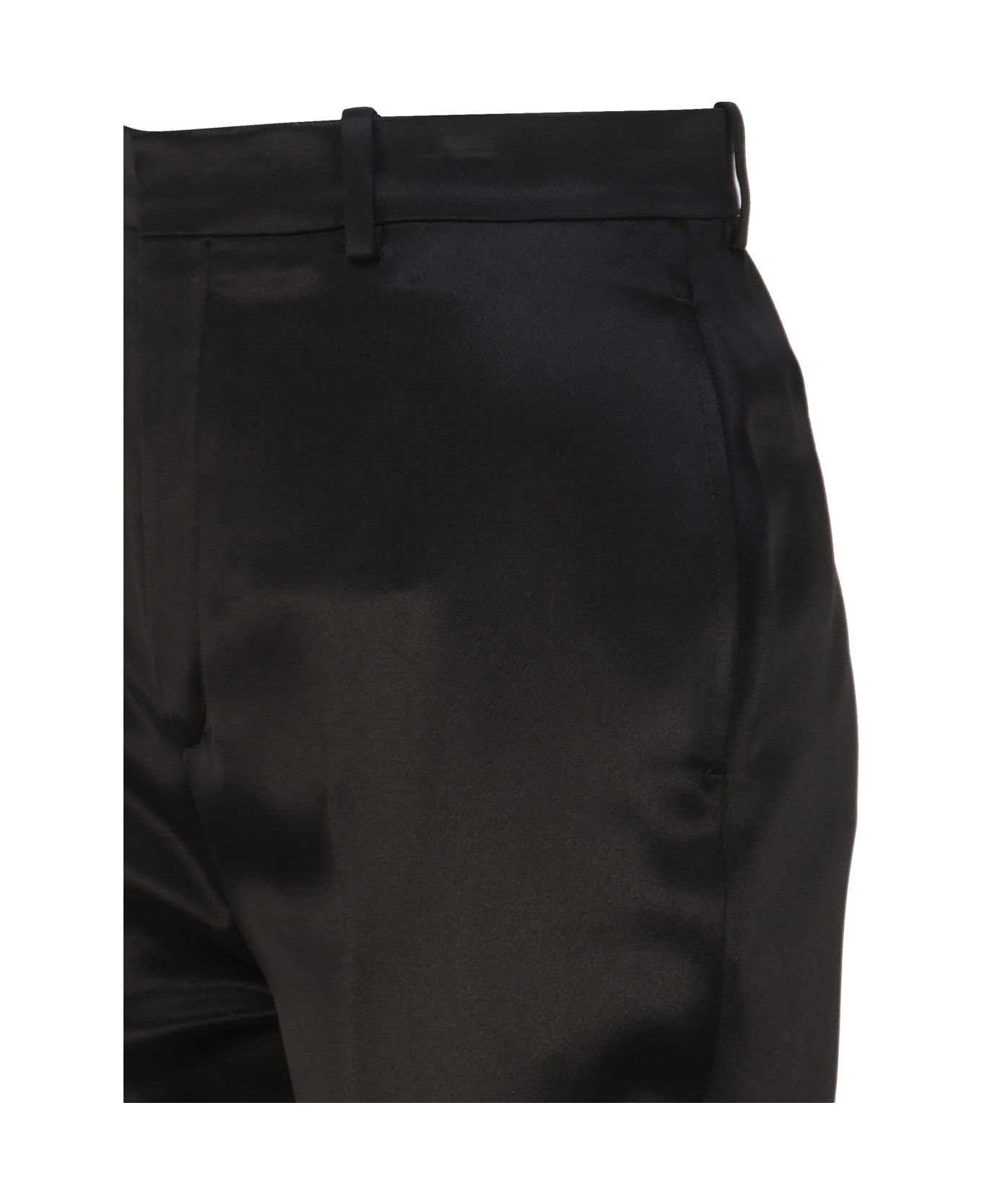 Saint Laurent Paris o1s1wg111124 Pantalon Envers Satin Lourd Trousers in Black Size 27" / US 4 / IT 40 - 2 Thumbnail