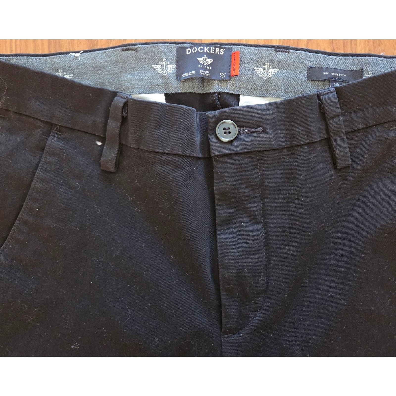 Dockers Men's Black Dockers Slim Quality Comfort Pants - 30 Size US 30 / EU 46 - 3 Thumbnail