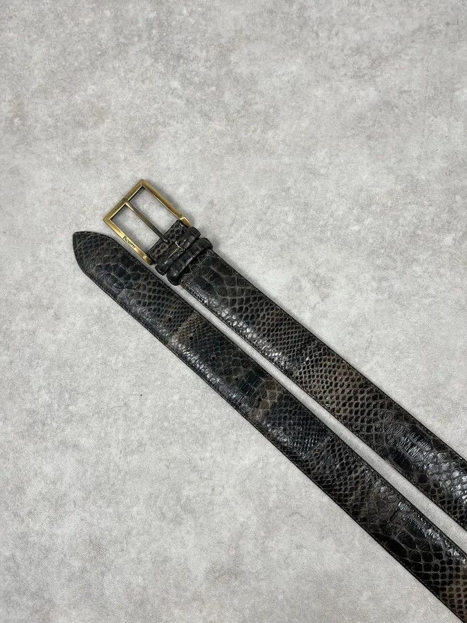 Vintage Cesare Paciotti Brown Leather Python Embossed Belt Size ONE SIZE - 4 Thumbnail
