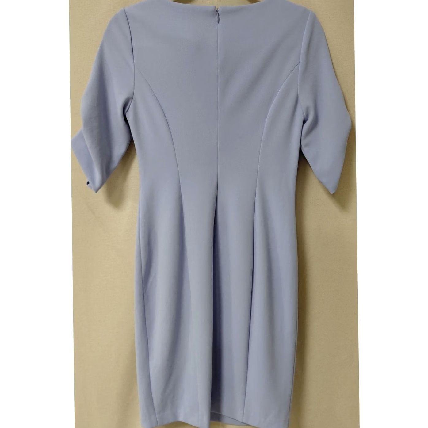 DKNY DKNY Sheath Dress Women Size 2 Light Blue Solid Knee Length 3/4 Sleeve Size XS / US 0-2 / IT 36-38 - 2 Thumbnail