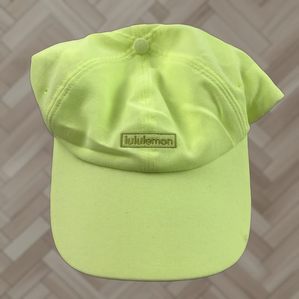 Lululemon Lululemon Baller Soft Adjustable Nylon Logo Athletic Hat Lime Green Baseball Cap Womens One Size Green Adjustable Hat Size ONE SIZE - 1 Thumbnail