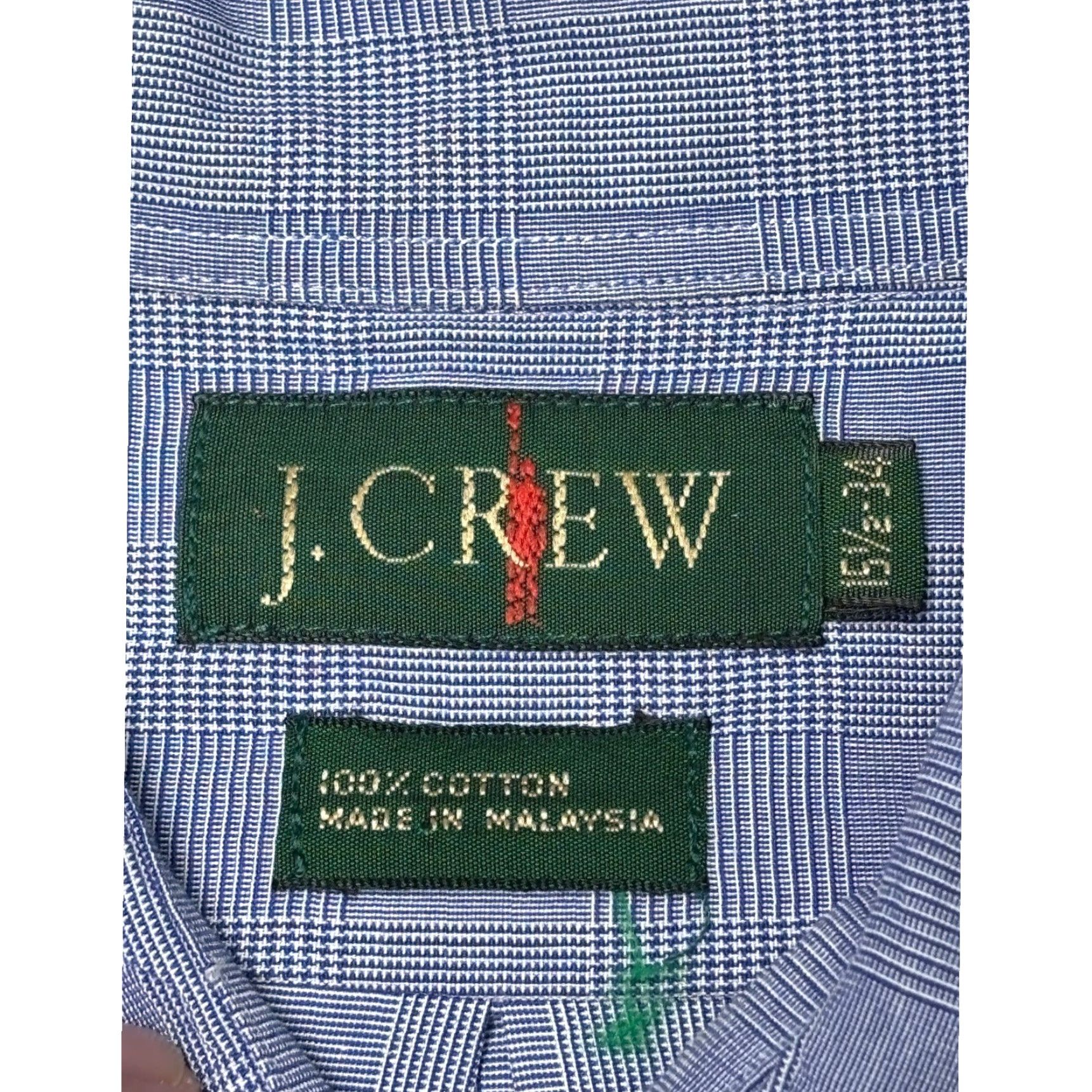 J.Crew J.CREW Shirt Mens Blue Glen Plaid Cotton Long Sleeve 15.5 34 47 Chest Button-Up Pocket Size US L / EU 52-54 / 3 - 5 Thumbnail