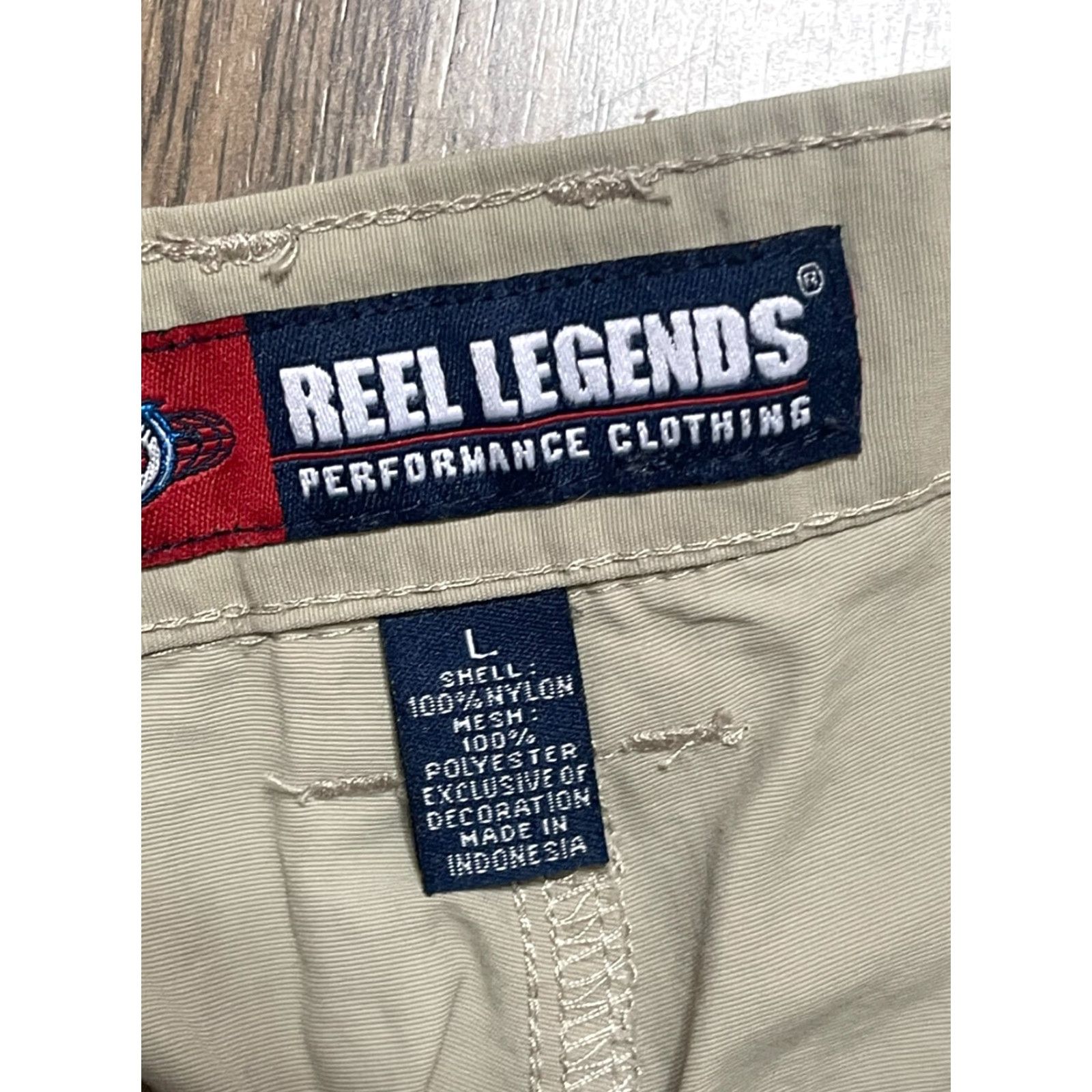 Vintage Reel Legends Performance Clothing Shorts Men Large Khaki Cargo Shorts Beige Modern Casual Cargo 50%? Size US 33 - 5 Thumbnail