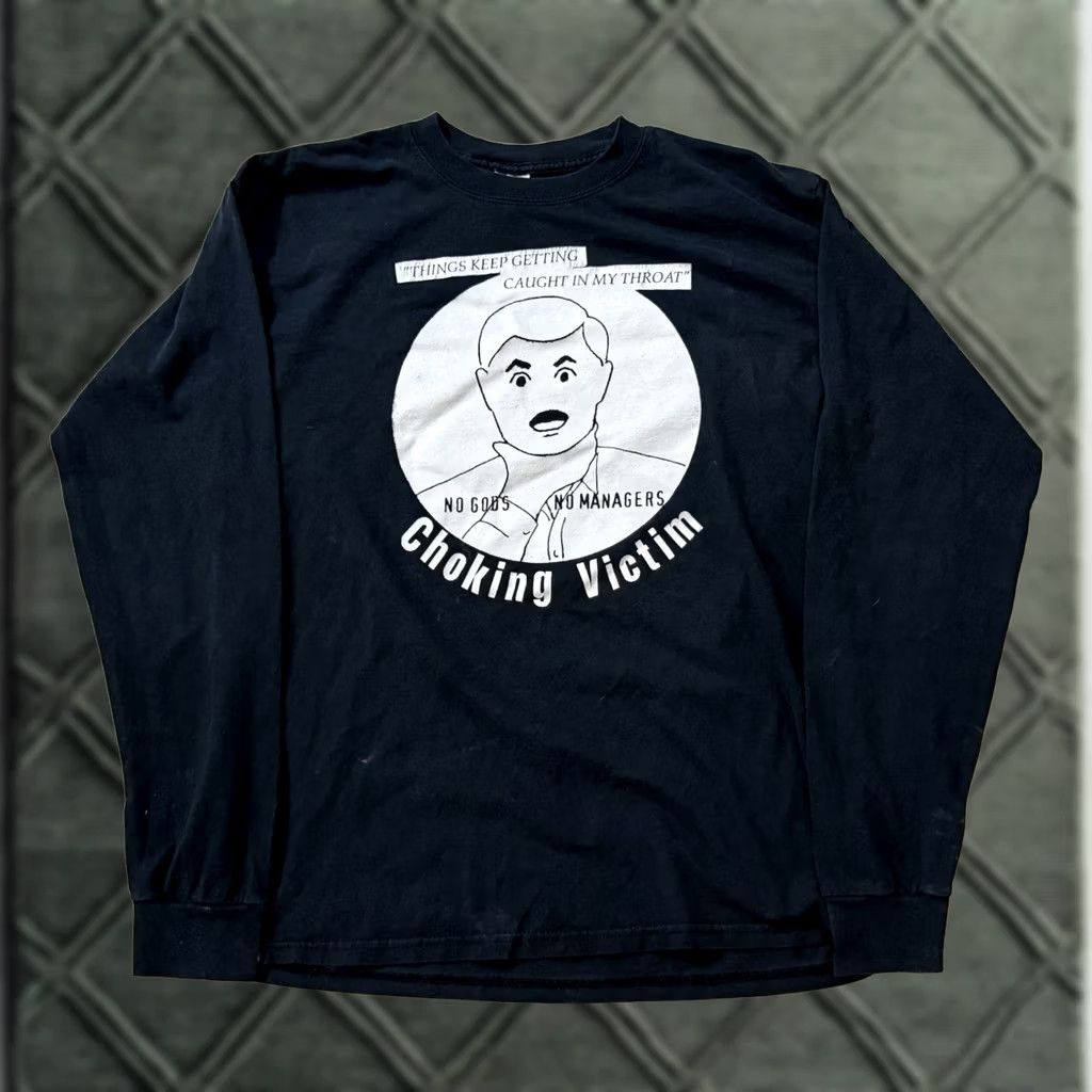 Gildan VINTAGE Choking Victim No Gods/No Managers Longsleeve Shirt L Black Nike? Size US L / EU 52-54 / 3 - 1 Thumbnail