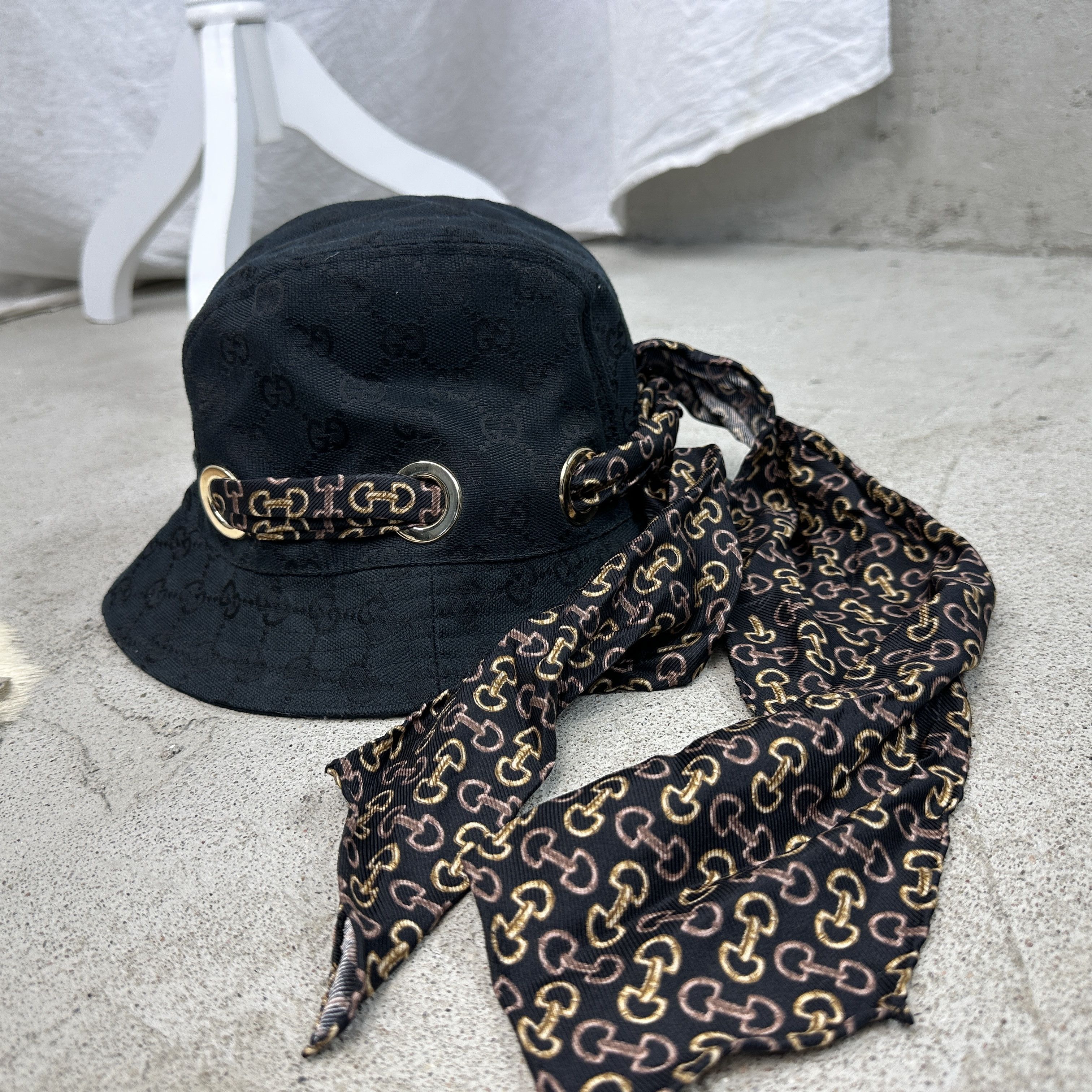 Gucci × Vintage Vintage 00s Old Money Gucci Monogram Bucked Hat Size ONE SIZE - 10 Thumbnail