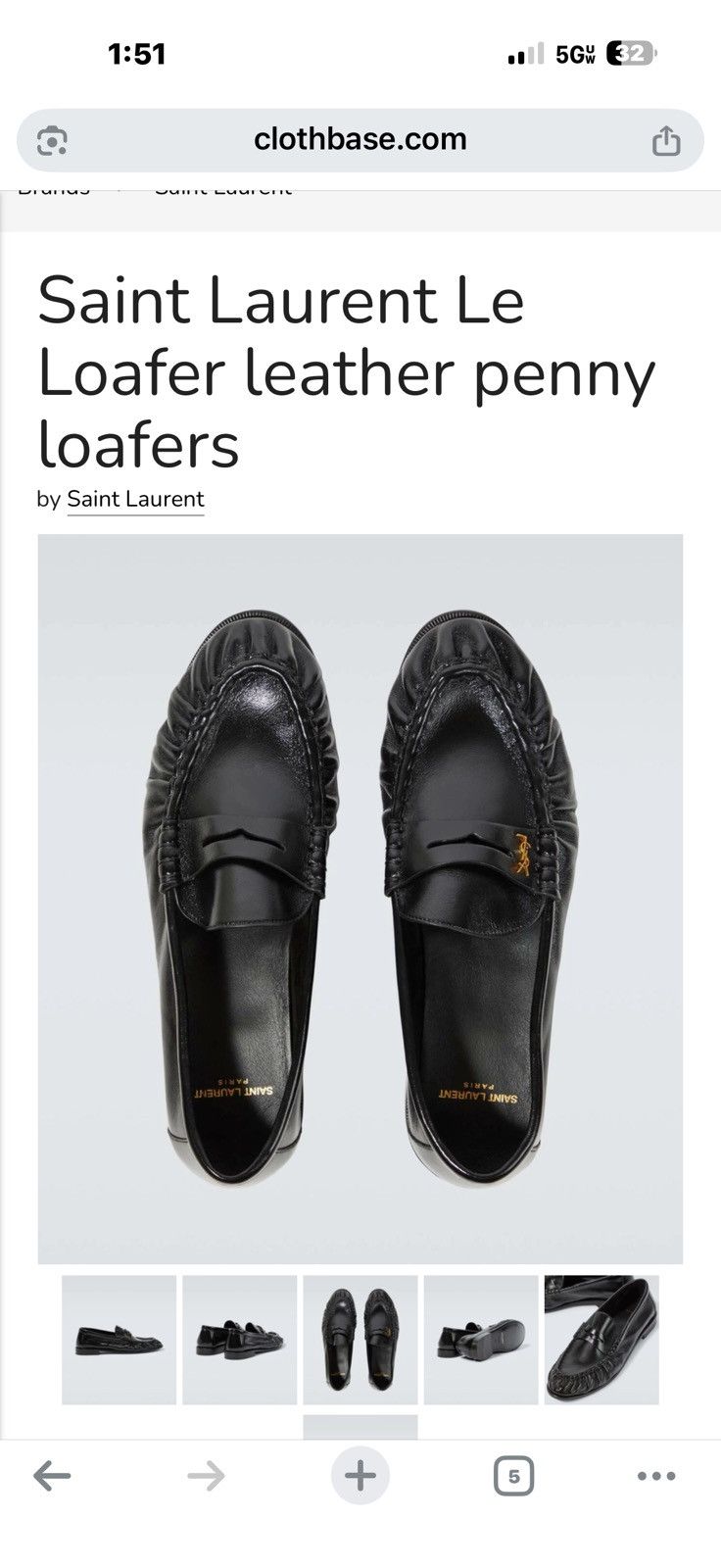 Saint Laurent Paris Saint Laurent mens penny loafers 44./11. Size US 11 / EU 44 - 1 Thumbnail