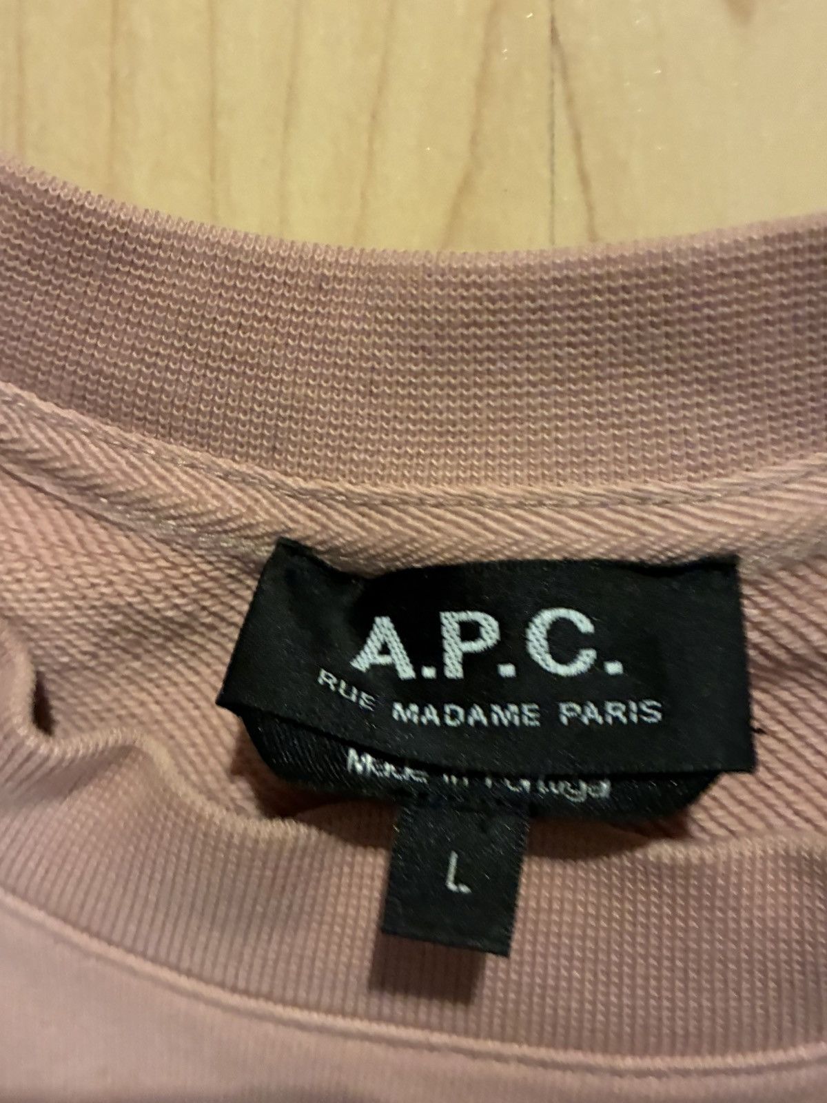 A.P.C. Mens A.P.C. Rue Madame Paris dusty pink sweatshirt Large Size US L / EU 52-54 / 3 - 3 Thumbnail