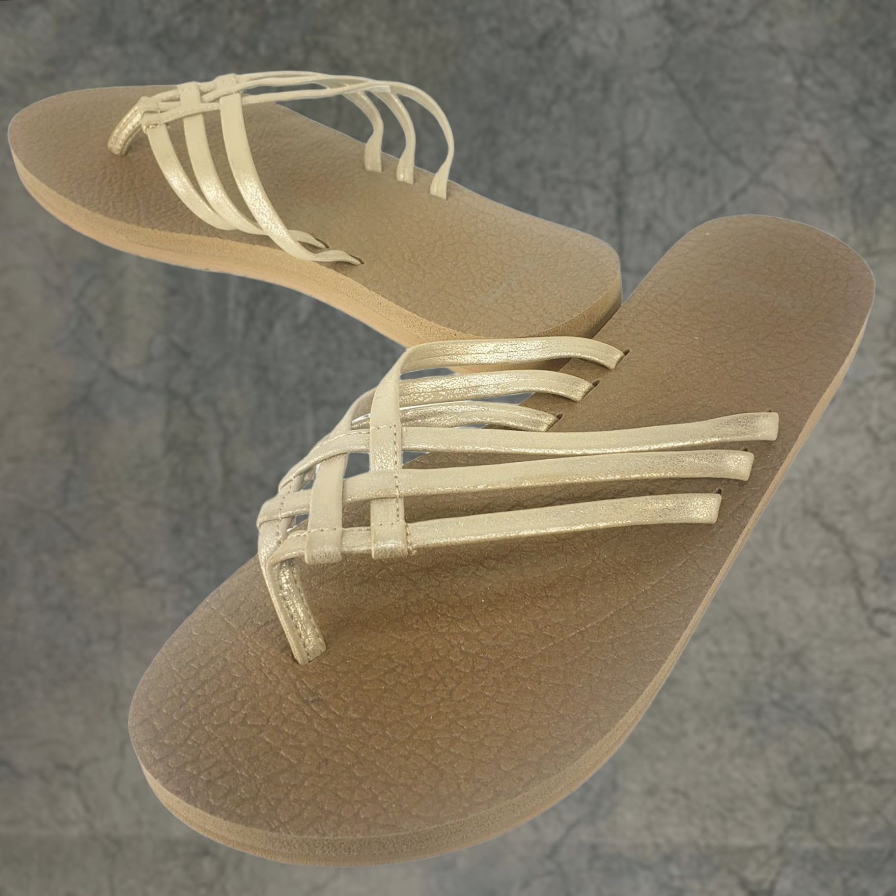 Sanuk Sanuk Yoga Salty Metallic Flip Flops Sandals Champagne Gold 10 Womens Shoes Sanuk Yoga Salty Metal Flip Flops Champagne Gold 10 Womens Size US 10 / IT 40 - 1 Thumbnail