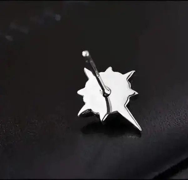 Jewelry Black Stone Earrings Gothic Punk Chrome Jewelry Star Spike Size ONE SIZE - 6 Thumbnail