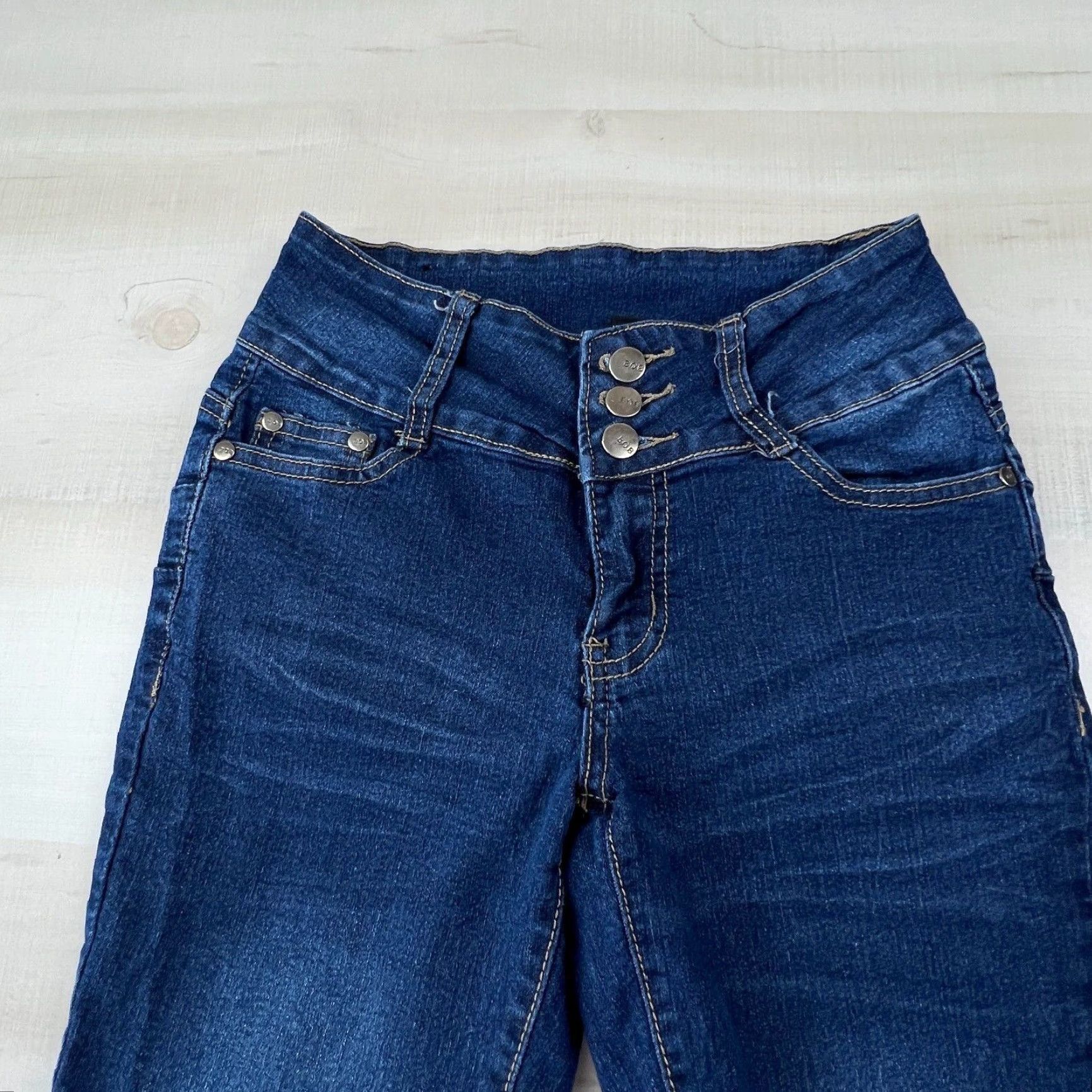 Vintage Bob Jeans Womens Dark Blue Mid Rise Skinny Jeans Stretch 3 Juniors Size 26" / US 2 / IT 38 - 2 Thumbnail