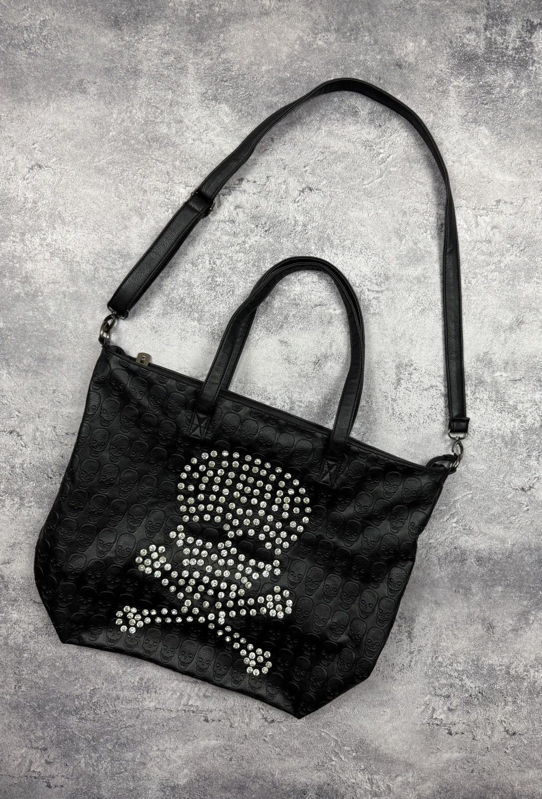 Hysteric Glamour Vintage Punk Avant Garde Bag Skull Rhinestones Y2K Style Size ONE SIZE - 2 Thumbnail