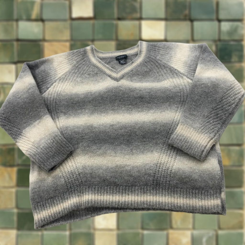 Club Monaco Club Monaco Pullover Sweater XS Women Crew Neck Alpaca Cashmere Wool Gray Knit Striped Casual 4.25 HRJ Italian Yarn Vintage No Size XS / US 0-2 / IT 36-38 - 1 Thumbnail