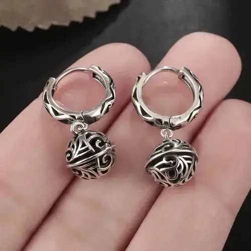 Other Hollow Small Ball Hoop-Shaped Copper Earring Size ONE SIZE - 3 Thumbnail