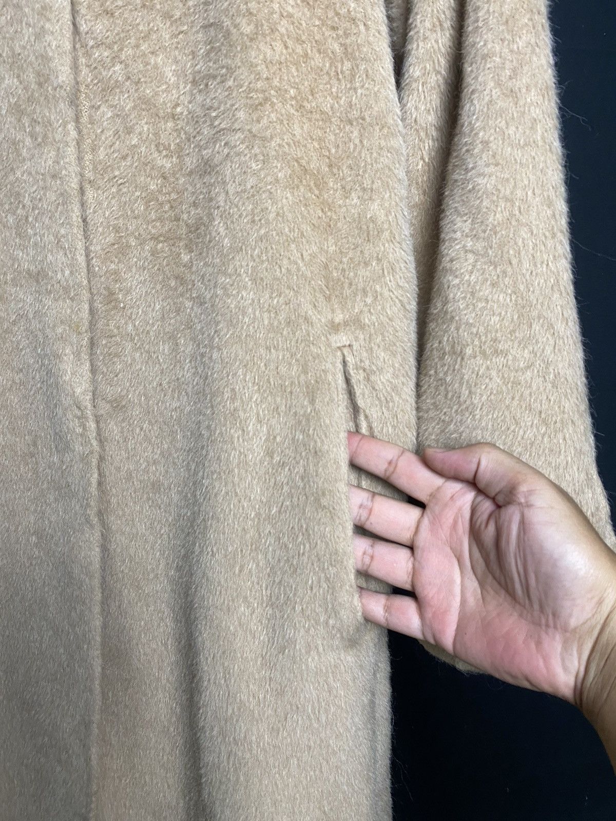 Max Mara Max Mara Biege Wool Fur Long Coat Jacket Size L / US 10 / IT 46 - 3 Thumbnail