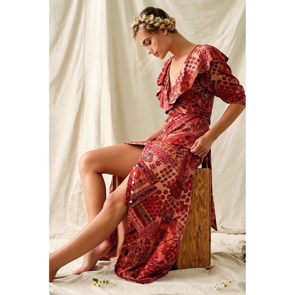 Free People New Free People Lennon Ruffle Maxi Dress $168 XS Primrose Size XS / US 0-2 / IT 36-38 - 1 Thumbnail