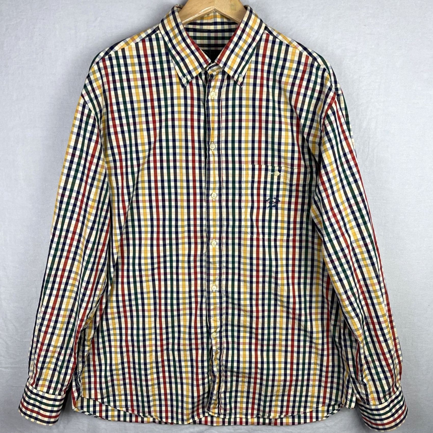 Paul & Shark Paul & Shark Yachting Shirt Mens 44 Yellow Check Button-Down Made In Italy Size US XXL / EU 58 / 5 - 2 Thumbnail