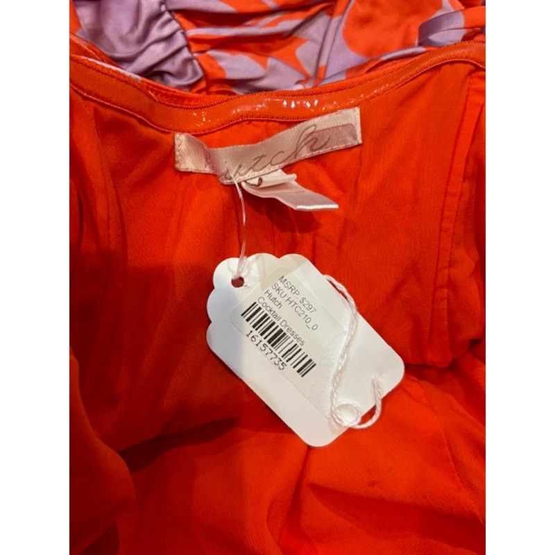 Hutch Hutch Orange and Purple Ruched “Reggy” Dress Size XS / US 0-2 / IT 36-38 - 5 Thumbnail