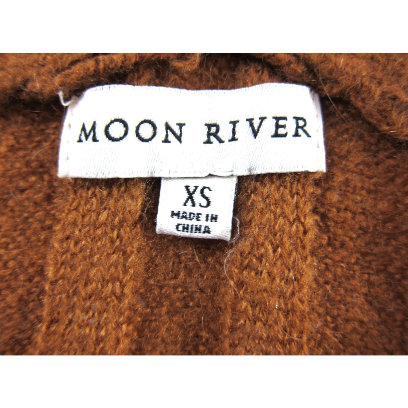 Vintage Moon River Brown V-Neck Oversized Pullover Cropped Sweater XS Women's Knit Pullover Sweater Brown XS Moon River Oversized Pullover Cropped Sweater Size XS / US 0-2 / IT 36-38 - 3 Thumbnail
