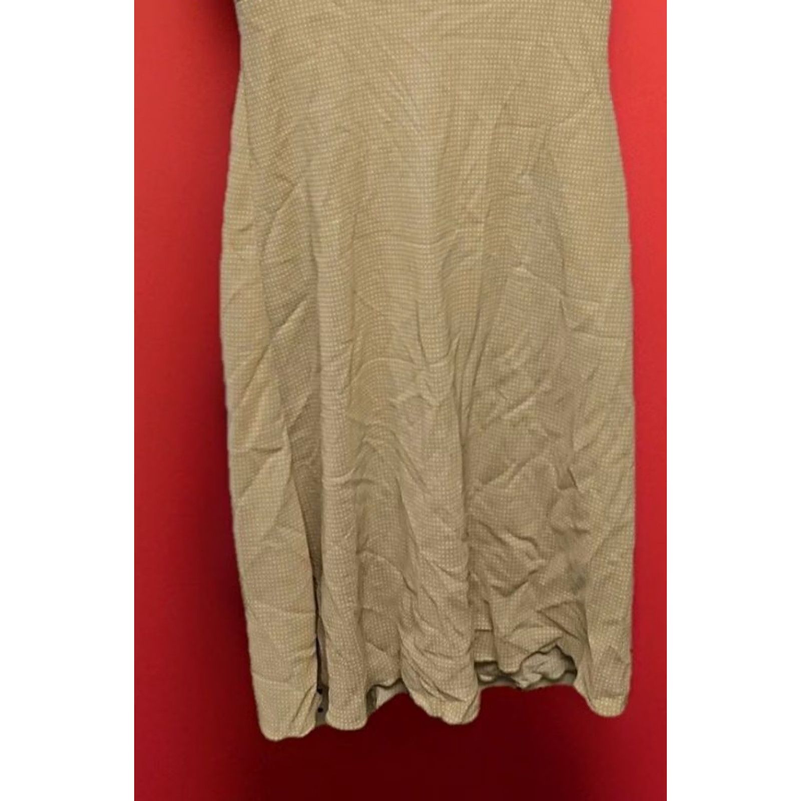 Vintage Jonathan Martin Studio Wrap Dress Size 10 Tan Lined Short Sleeve Y2K Workwear Women Size 32" / US 10 / IT 46 - 3 Thumbnail
