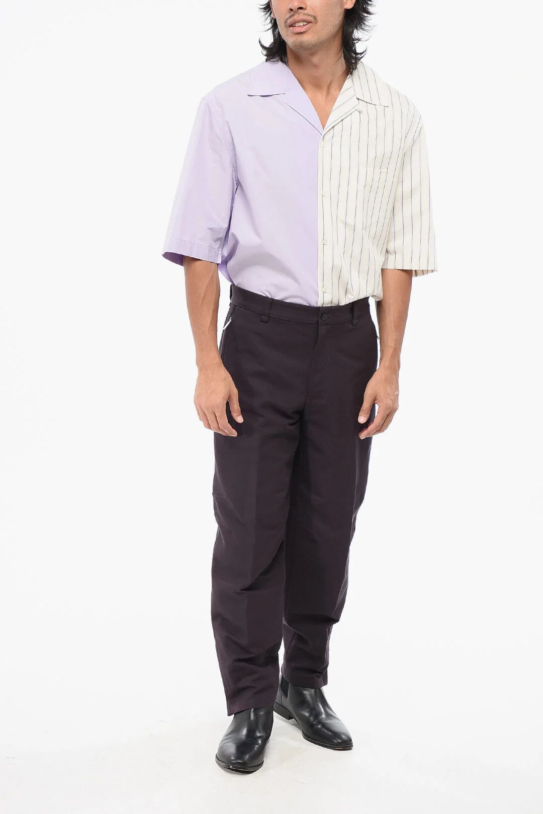 Lanvin og1mm0426 Solid-Color Pant in Purple Size US 34 / EU 50 - 4 Thumbnail
