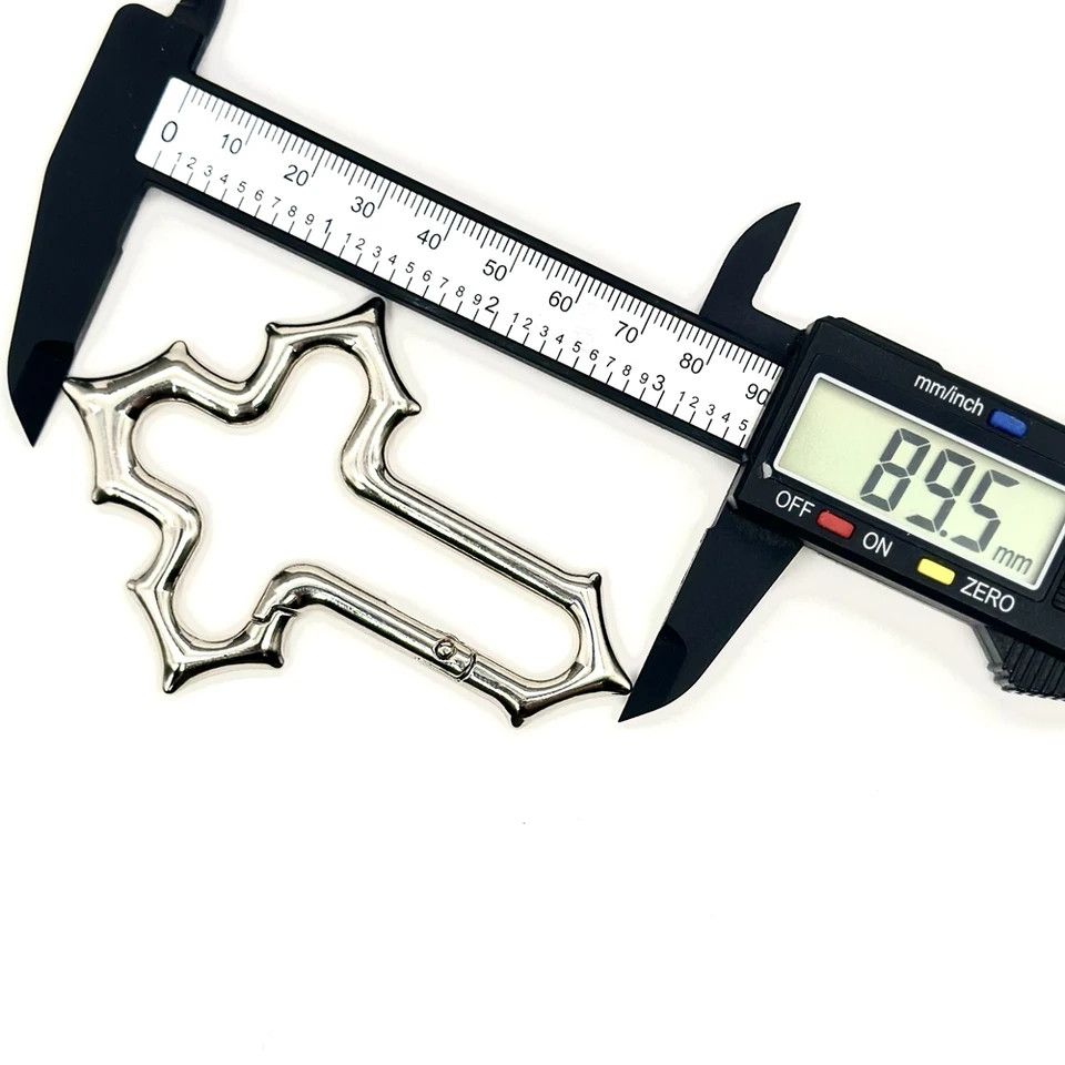 Jewelry Y2K Cross Carabiner Keychain Religious Crucifix Grunge Clip Size ONE SIZE - 5 Thumbnail