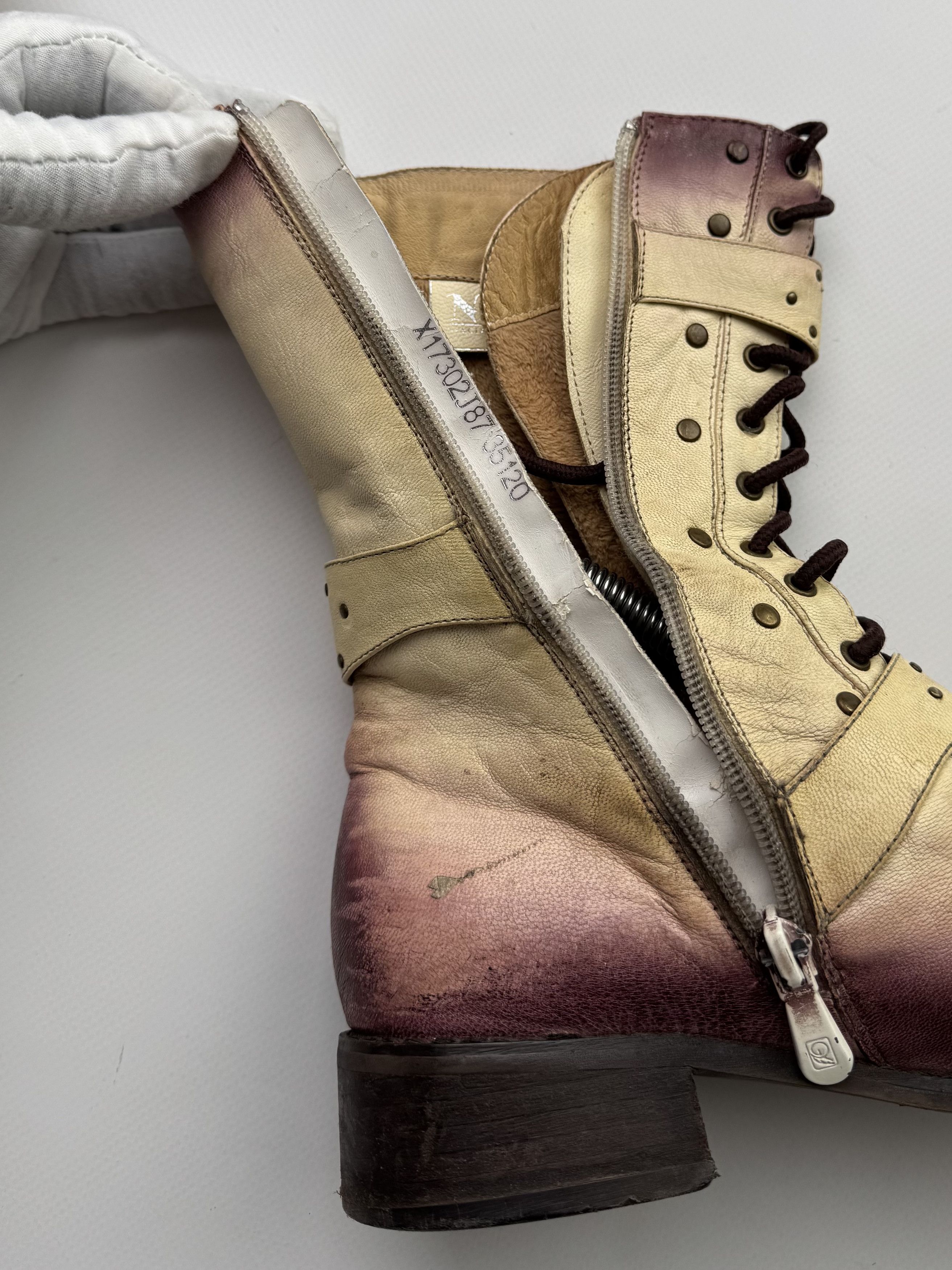 Other Vintage Faded Leather Boots With Straps B262(V3)E2 Size US 5 / IT 35 - 9 Thumbnail