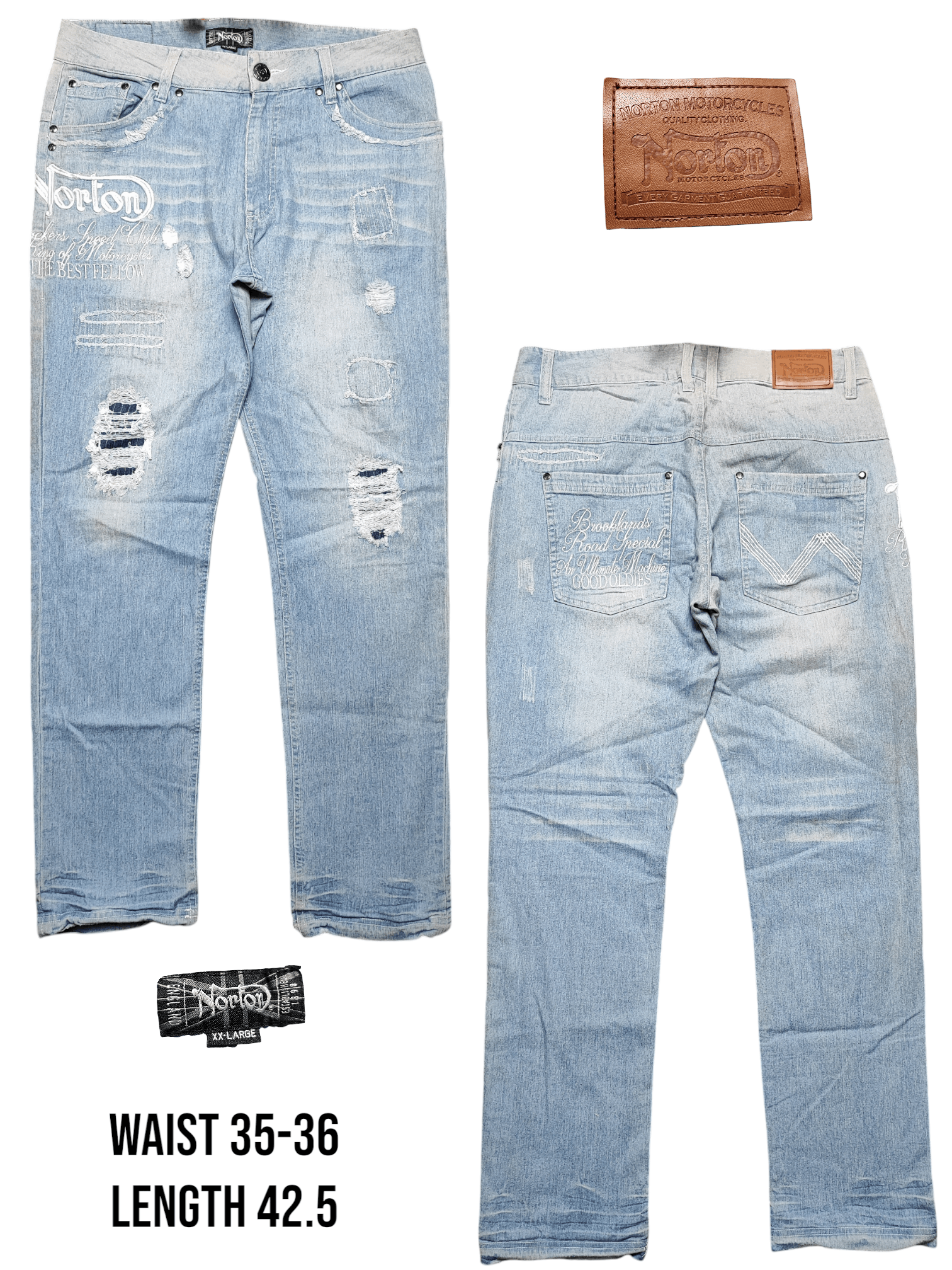 Japanese Brand × Norton × Vintage Special Design Norton Jeans Size US 35 - 1 Thumbnail