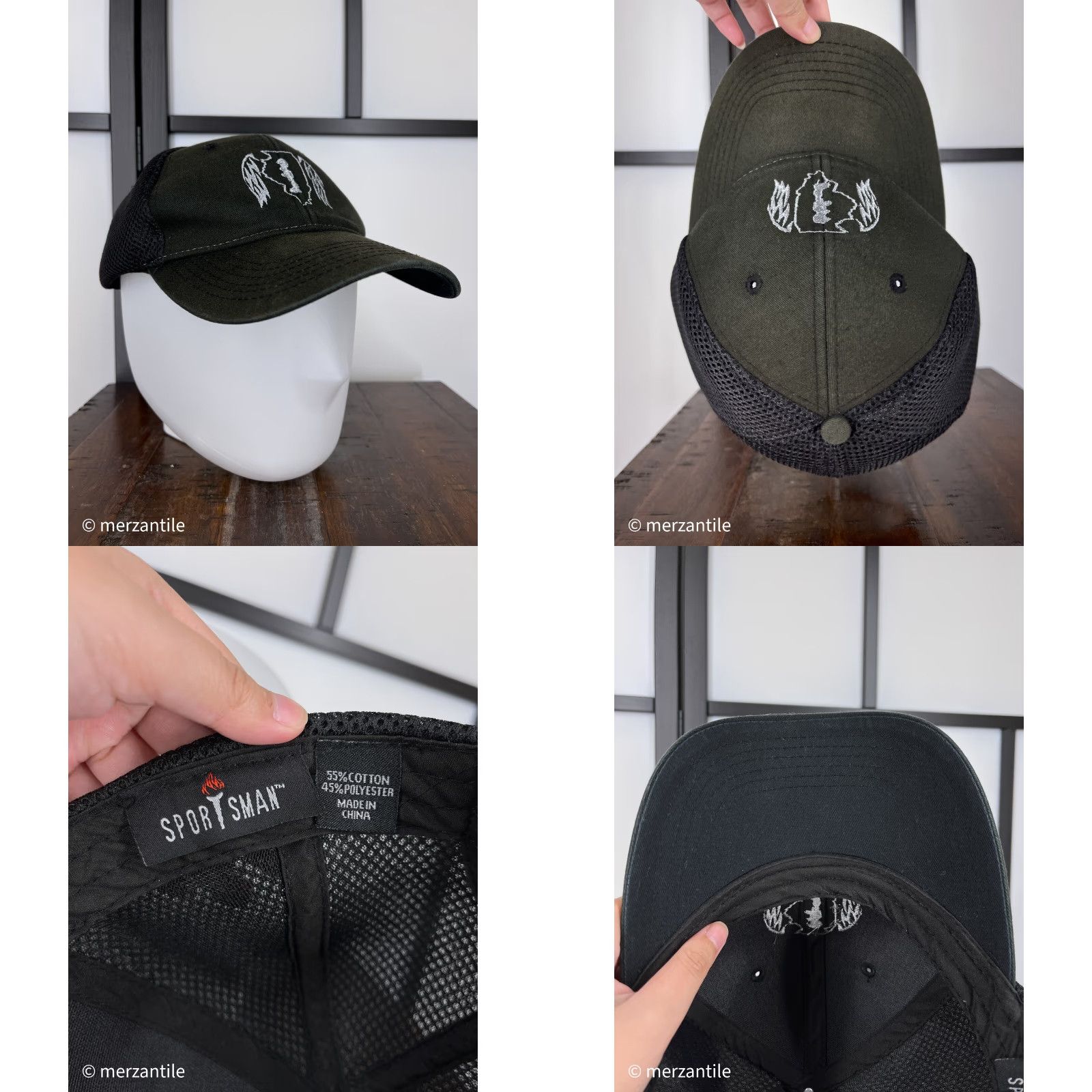 Vintage Sportsman Trucker Hat Adult One Size Green Army Honor The Fallen Mens Size ONE SIZE - 8 Thumbnail