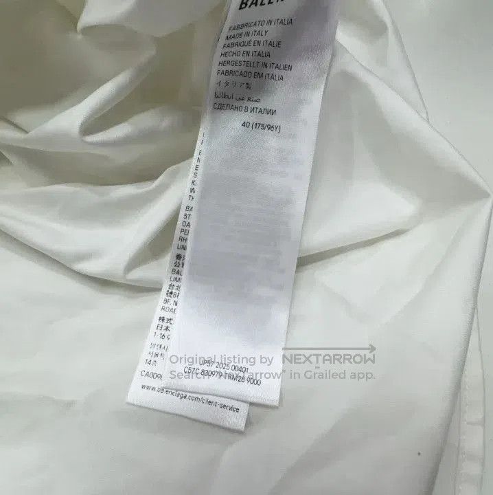 Balenciaga Balenciaga White Logo Long Sleeve Shirt. Size US M / EU 48-50 / 2 - 2 Thumbnail