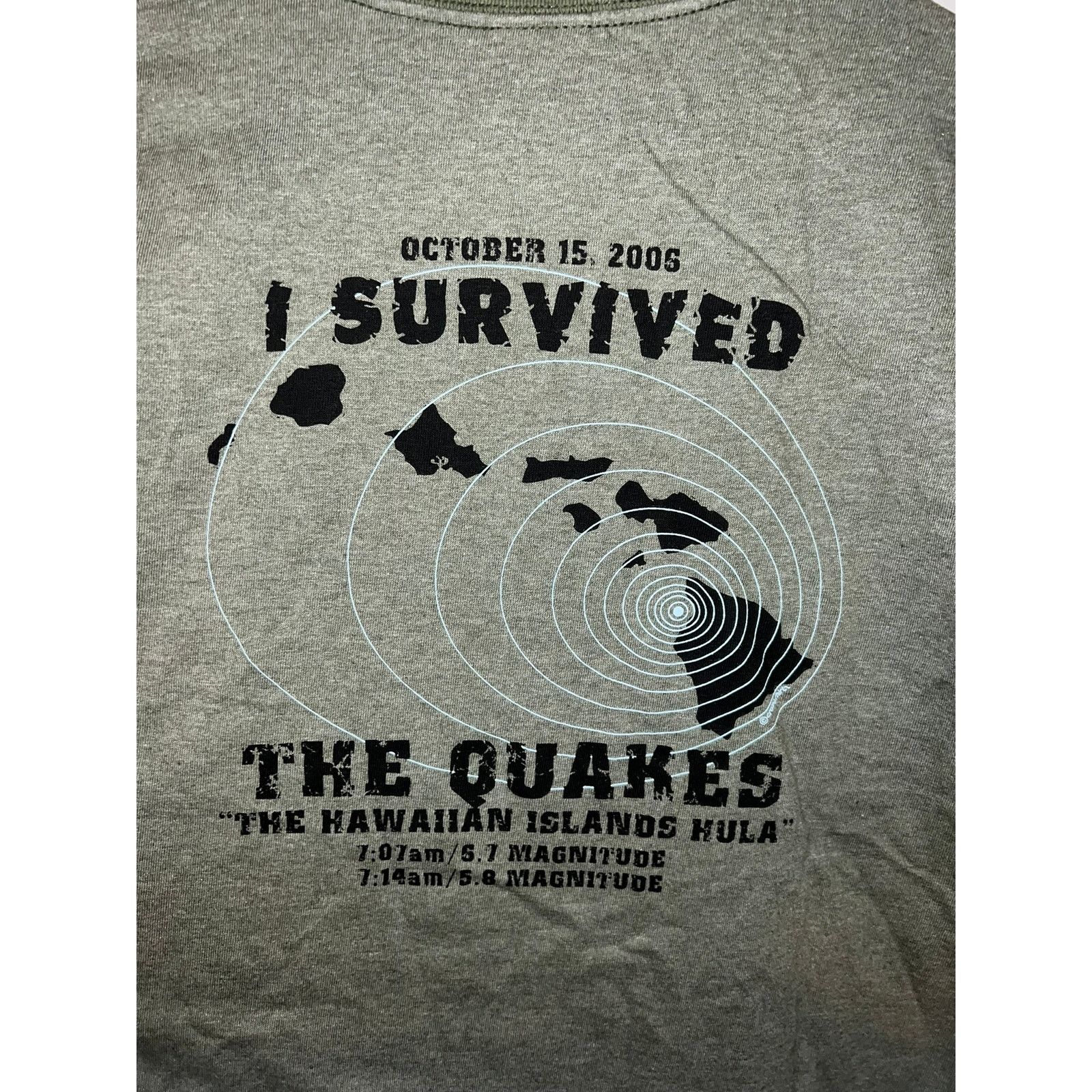 Vintage Vintage Crazy Shirts I Survived The Quakes Shirt Tee 2005 L Size US L / EU 52-54 / 3 - 8 Thumbnail