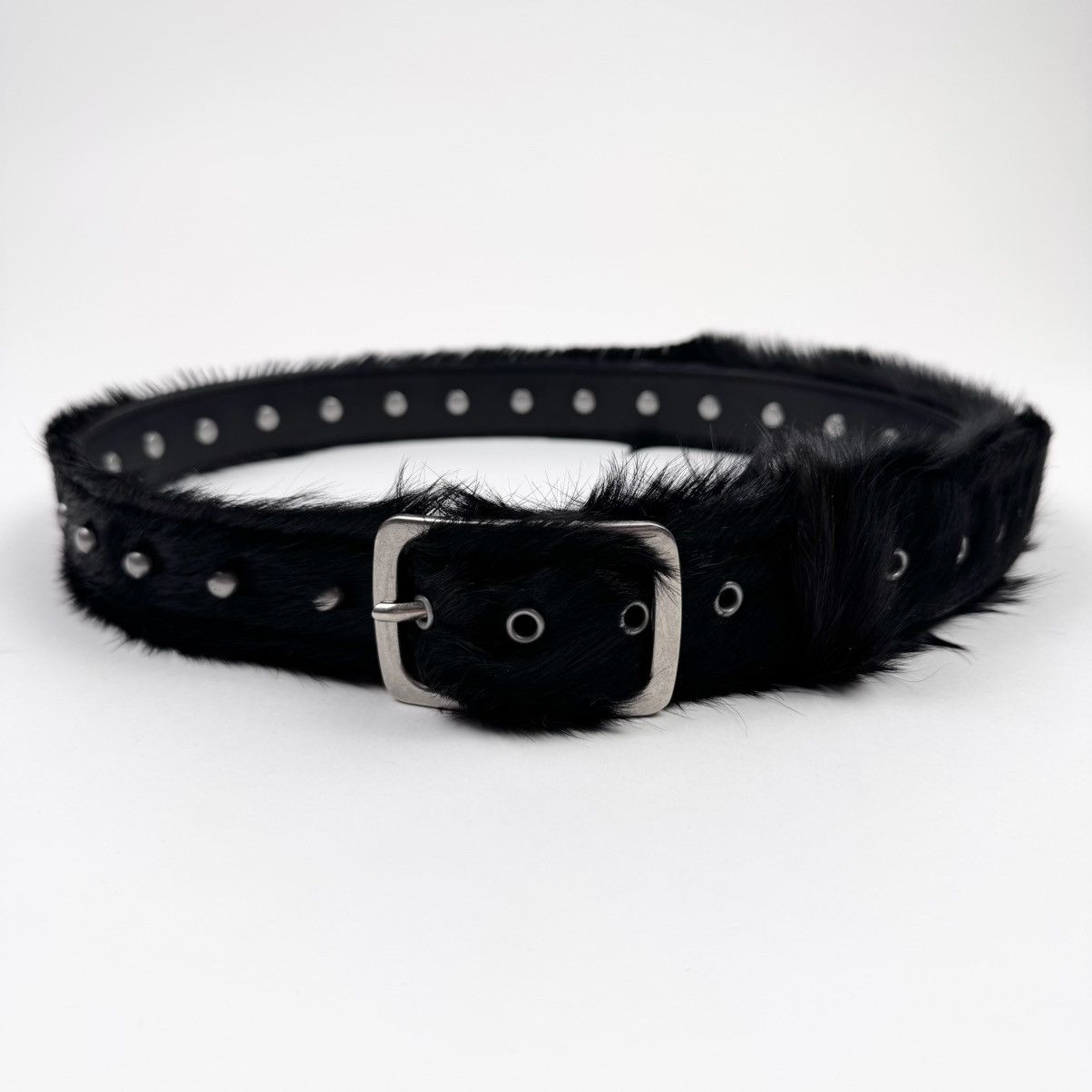 Dries Van Noten Dries Van Noten FW2022 Black Studded Fur Belt Size ONE SIZE - 3 Thumbnail