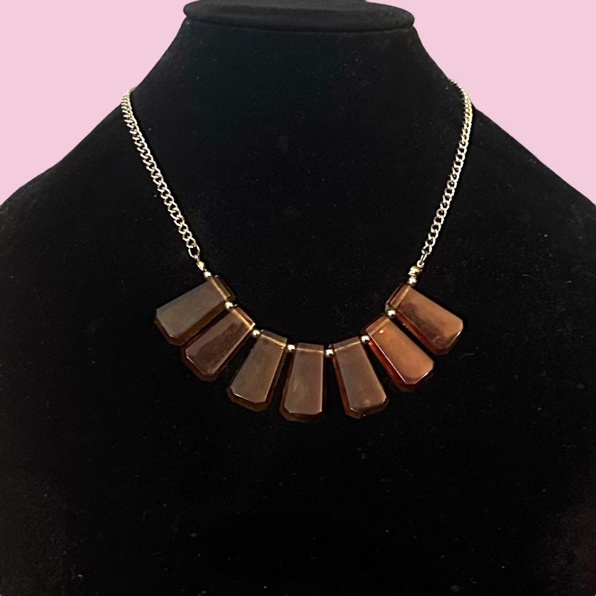Other Marbled rectangle tile bib necklace Size ONE SIZE - 1 Thumbnail