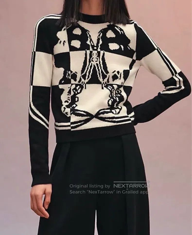 Hermes Hermes Cashmere sweater, black and white, 100% cashmere, l Size XS / US 0-2 / IT 36-38 - 7 Thumbnail