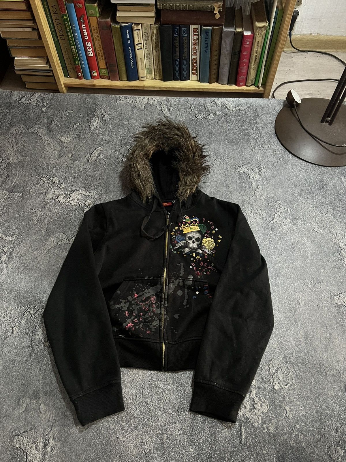 Vintage Y2K Glamour Zip Hoodie Balenciaga Style / Avant Garde Faded Size US M / EU 48-50 / 2 - 9 Thumbnail