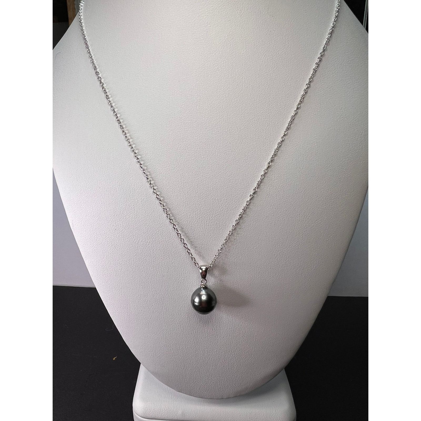 Other Tahitian Pearl Rhodium Over Sterling Silver Pendant Chain Size ONE SIZE - 4 Thumbnail