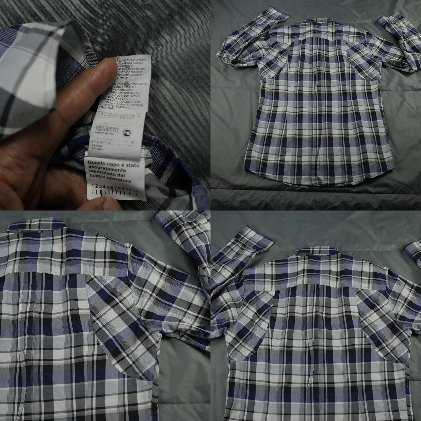 Dolce & Gabbana Dolce & Gabbana Button-Up Shirt Mens Plaid Blue Cotton 100% Button Front Chest Pockets Made in Italy Size US M / EU 48-50 / 2 - 8 Thumbnail