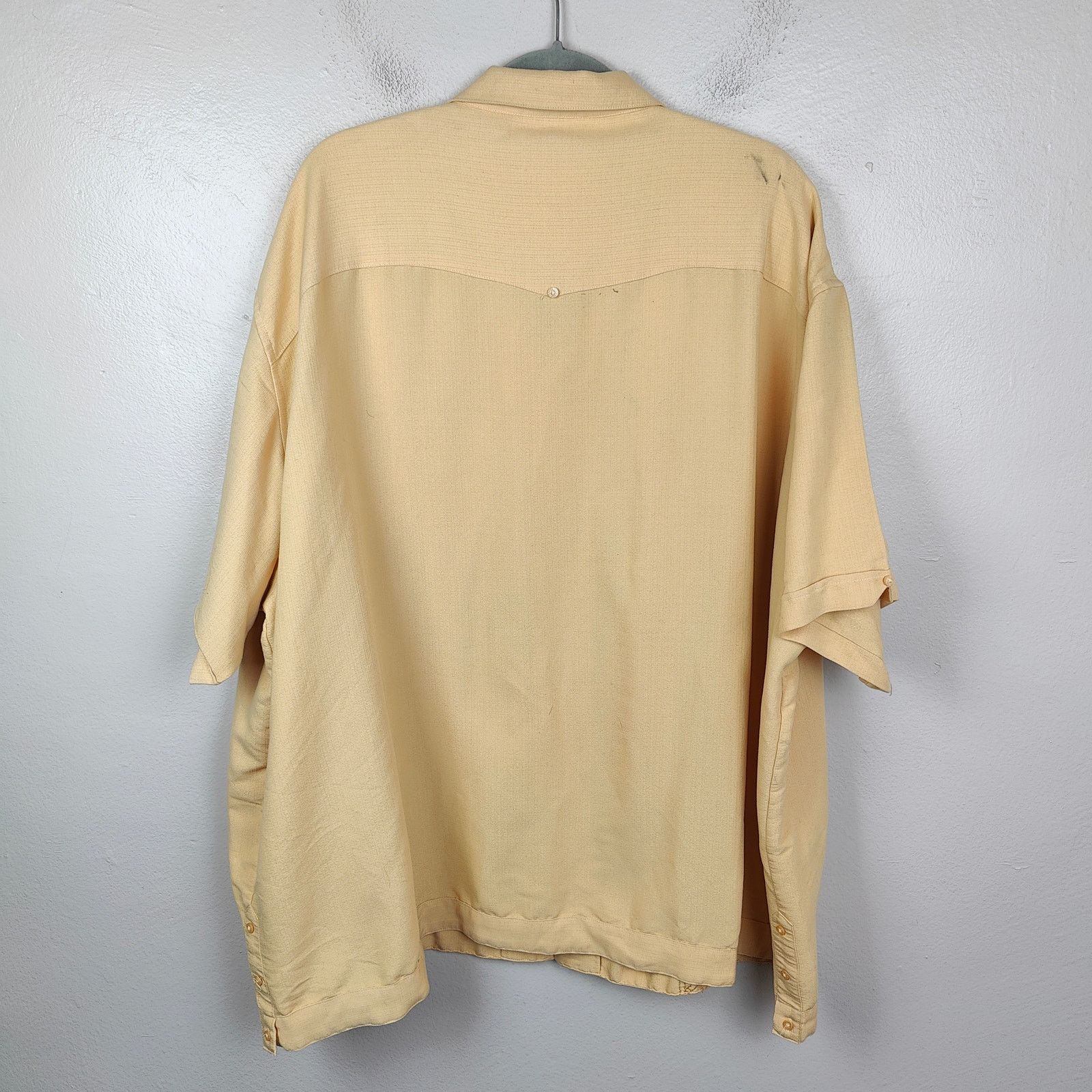 Cubavera Cubavera Rayon Blend Hawaiian Shirt Mens 4XL Pale Yellow Size US XXL / EU 58 / 5 - 7 Thumbnail