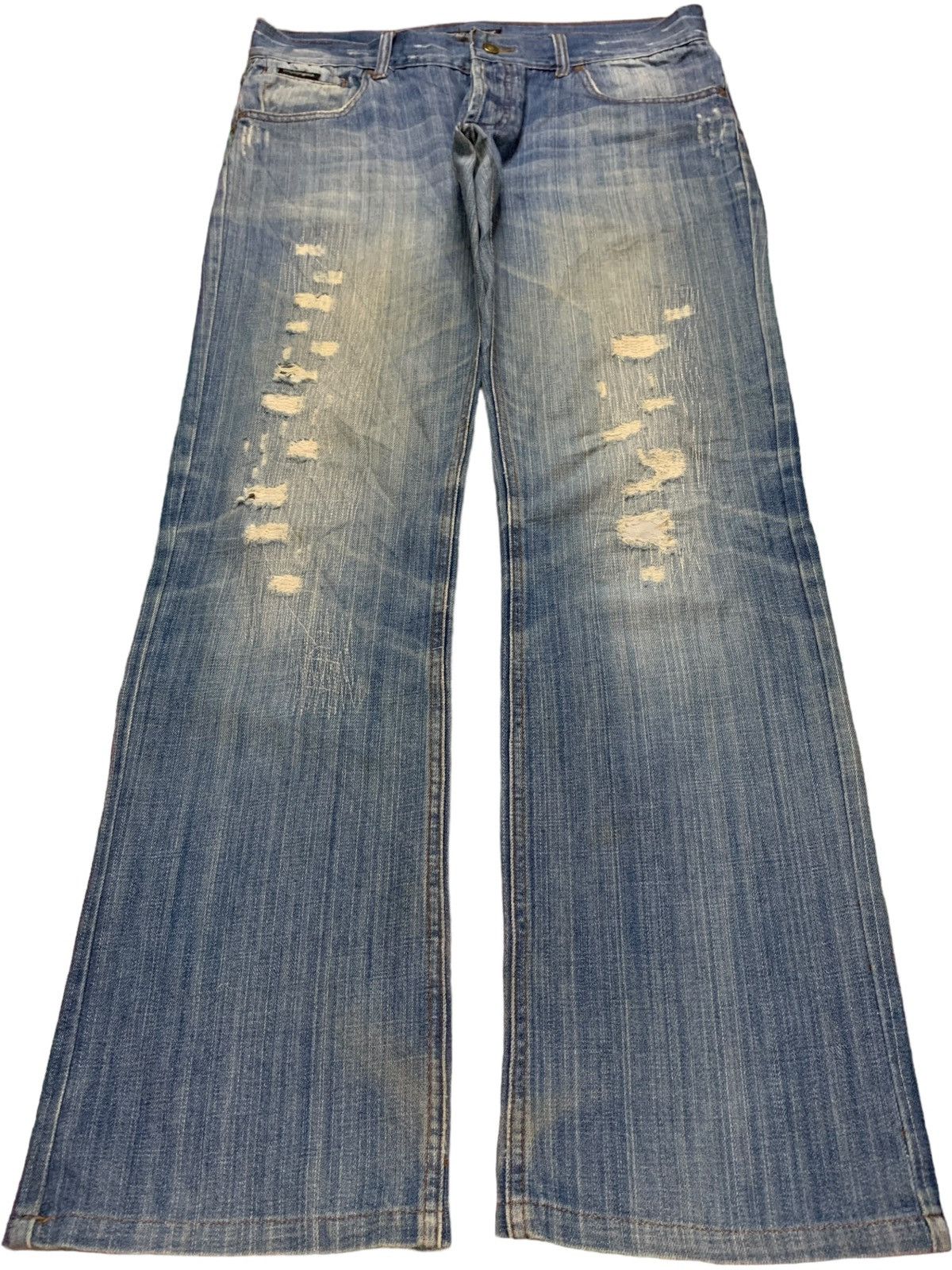 Dolce & Gabbana Vintage Italy Dolce Gabbana Mud Wash Distressed Baggy Jeans Size US 35 - 1 Thumbnail