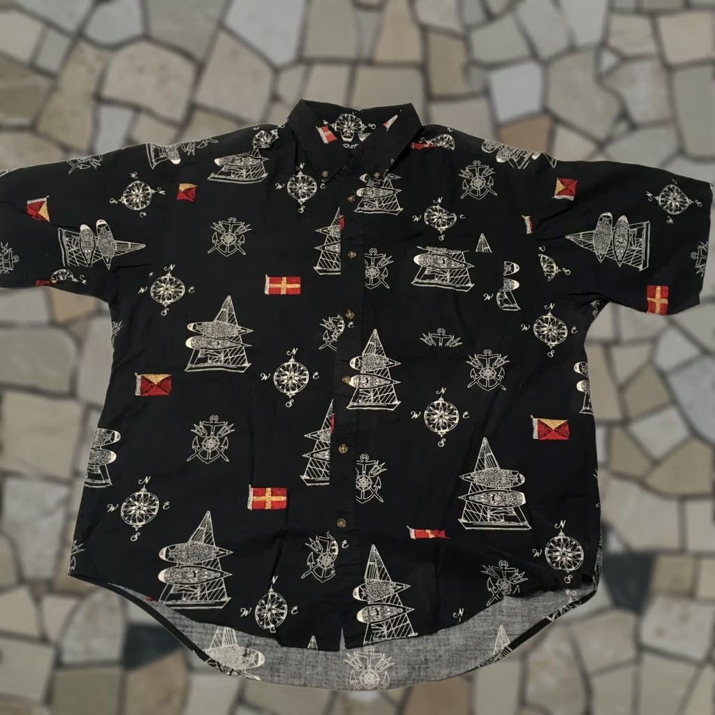 Nautica Puritan Mens XL Tropical Hawaiian Aloha Beach Shirt SAILING BOAT NAUTICAL Size US XL / EU 56 / 4 - 1 Thumbnail