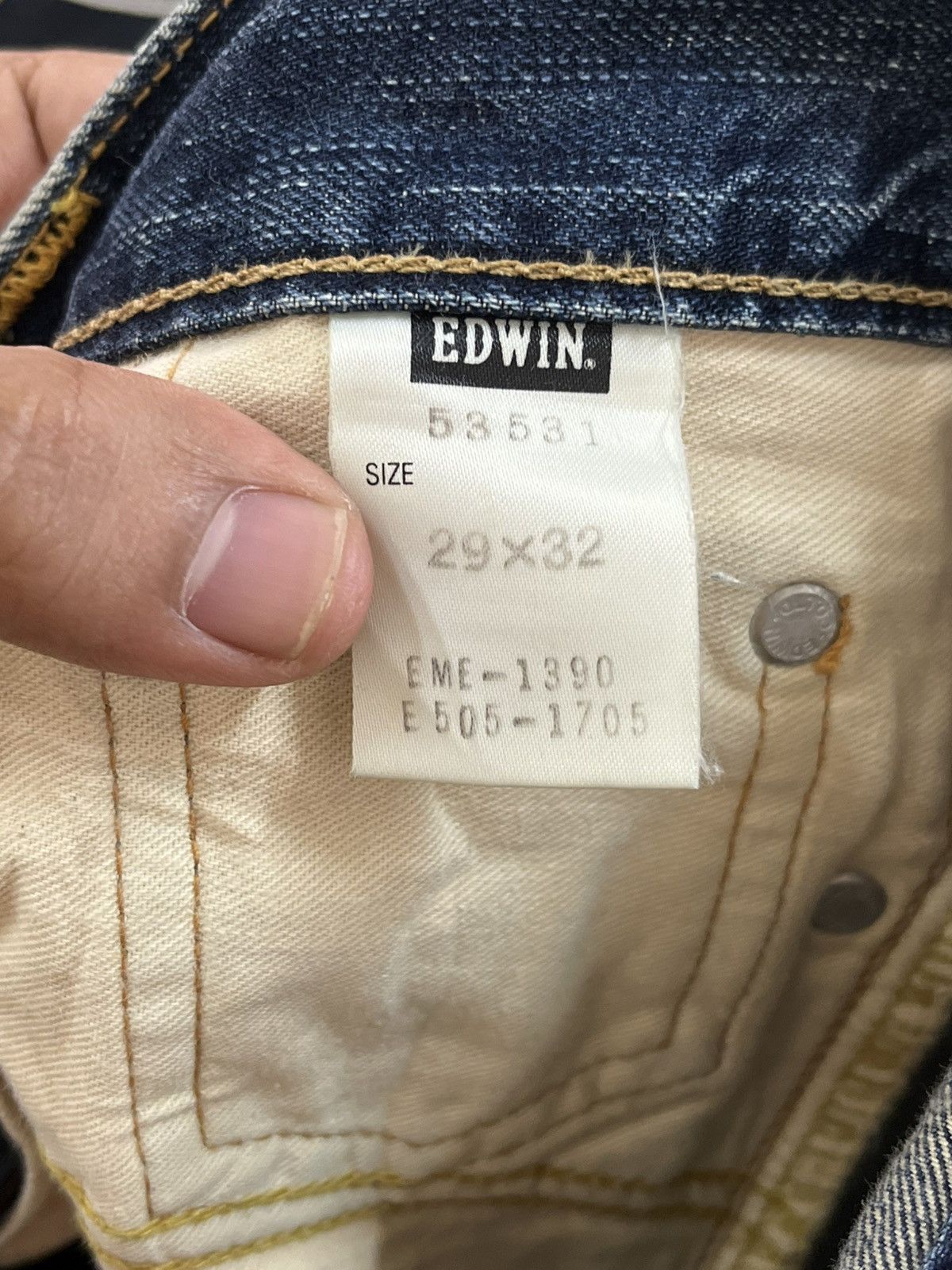 Edwin × Le Grande Bleu (L.G.B.) Vintage Edwin 503 Flare Bell Bottom Denim Size US 30 / EU 46 - 9 Thumbnail