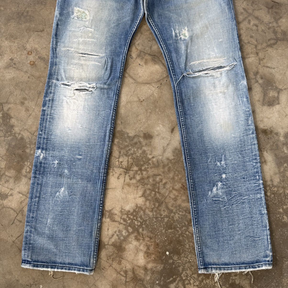 Diesel Vintage Diesel Button Fly Faded Ripped Denim Jean Pants W34 Size US 34 / EU 50 - 3 Thumbnail