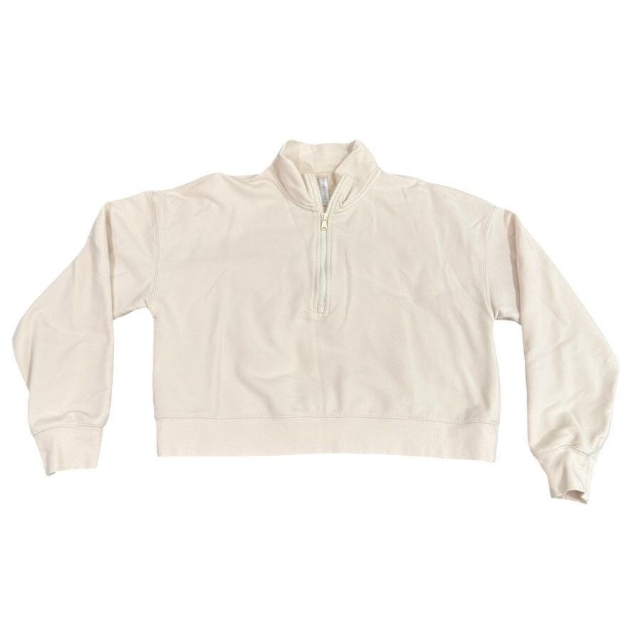 Fabletics Fabletics Quarter Zip Up Sweatshirt in Beige, Size XXL Size XXL / US 16-18 / IT 52-54 - 1 Thumbnail