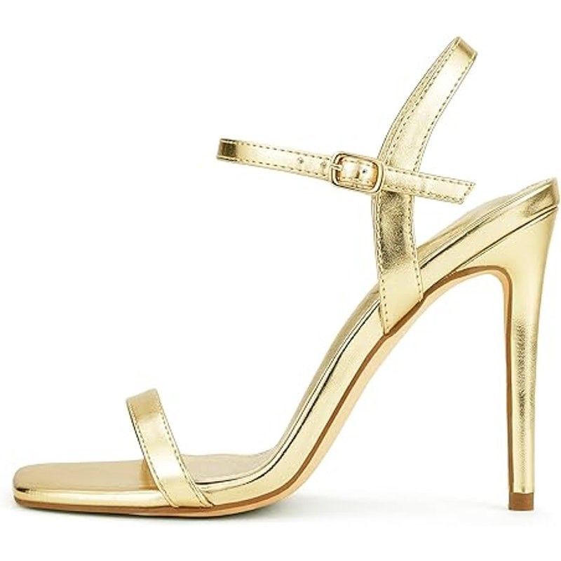 Other Genshuo Women's Size 6 Shiny Gold Open Toe Heels Sandals Size US 6 / IT 36 - 4 Thumbnail