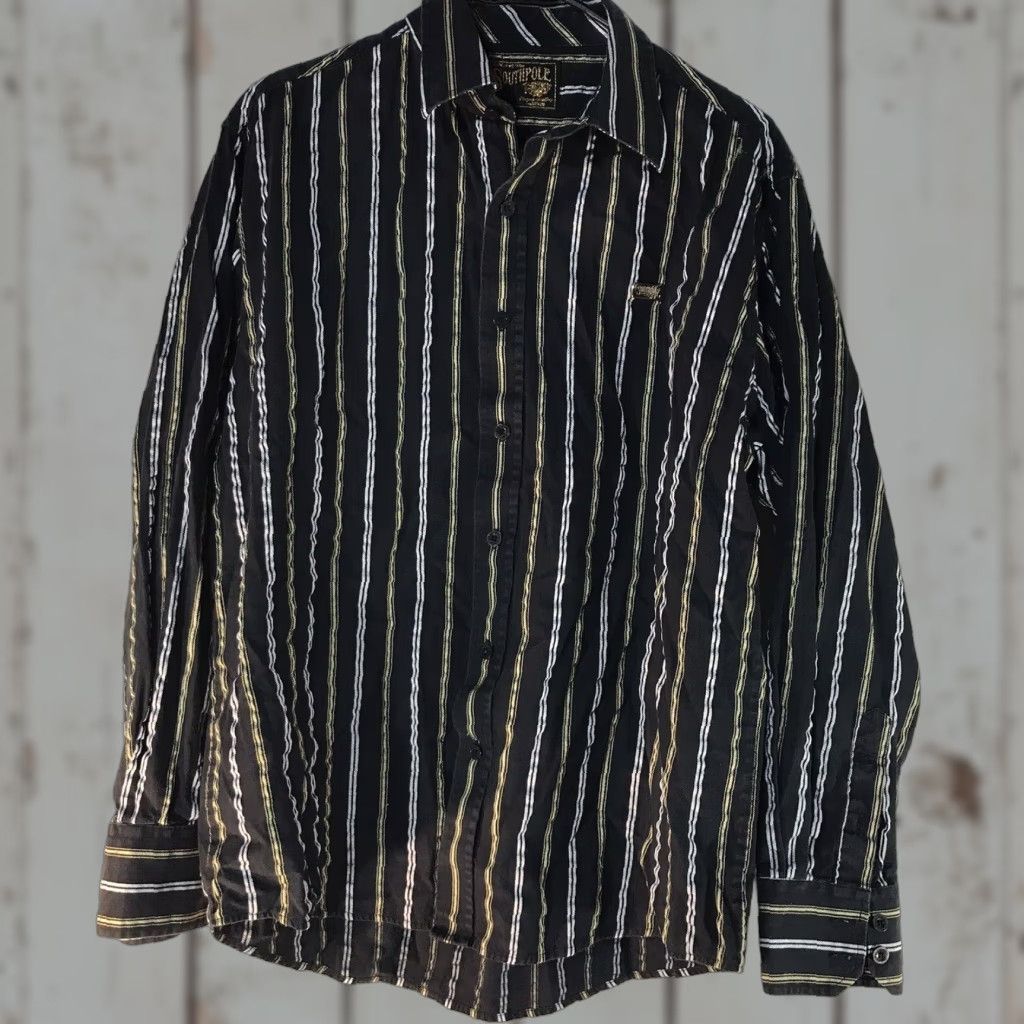 Southpole VINTAGE Southpole Men's Shirt, Button-Up, Striped, Black, Size L, Casual Business Party Winter Fall Size US L / EU 52-54 / 3 - 1 Thumbnail