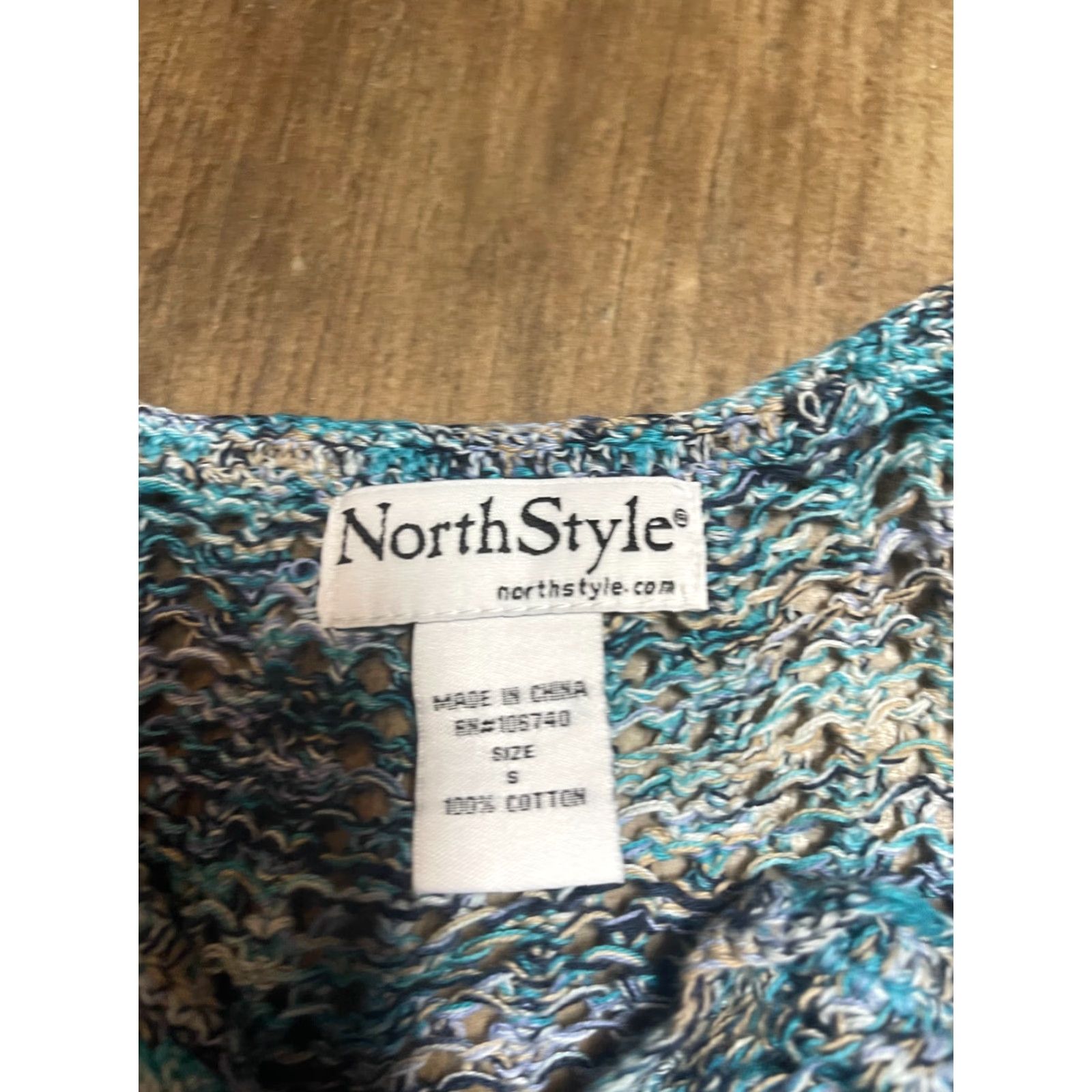 Vintage NorthStyle Shirt Womens Small S Button Up Blue Knit Cotton Short Sleeve Breathing Easy Care Classic Fit Size S / US 4 / IT 40 - 4 Thumbnail