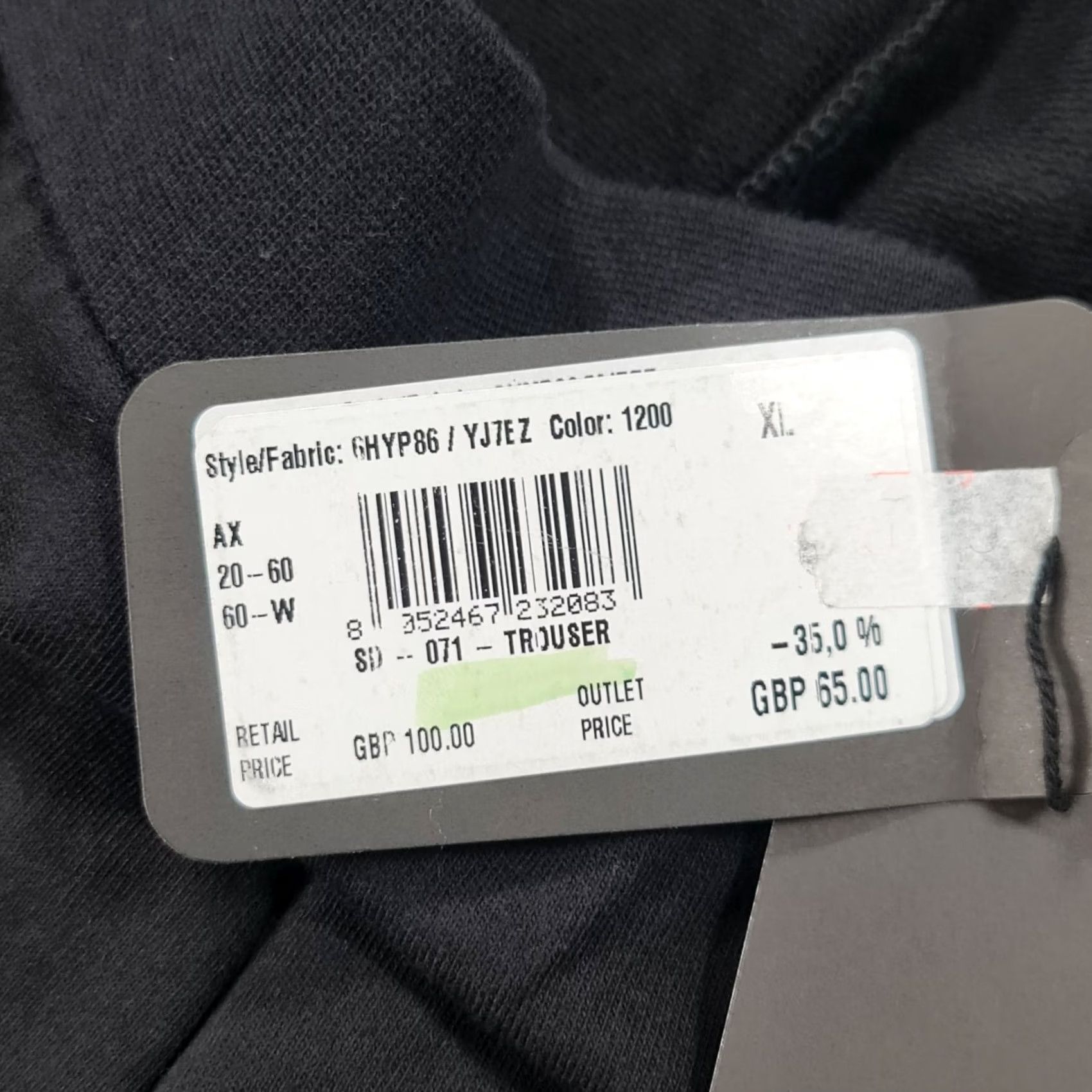 Armani Exchange Armani Exchange Womens Sweatpants Black XL Wide Leg Side Slit Baggy Pants Size 40" / US 18 - 5 Thumbnail