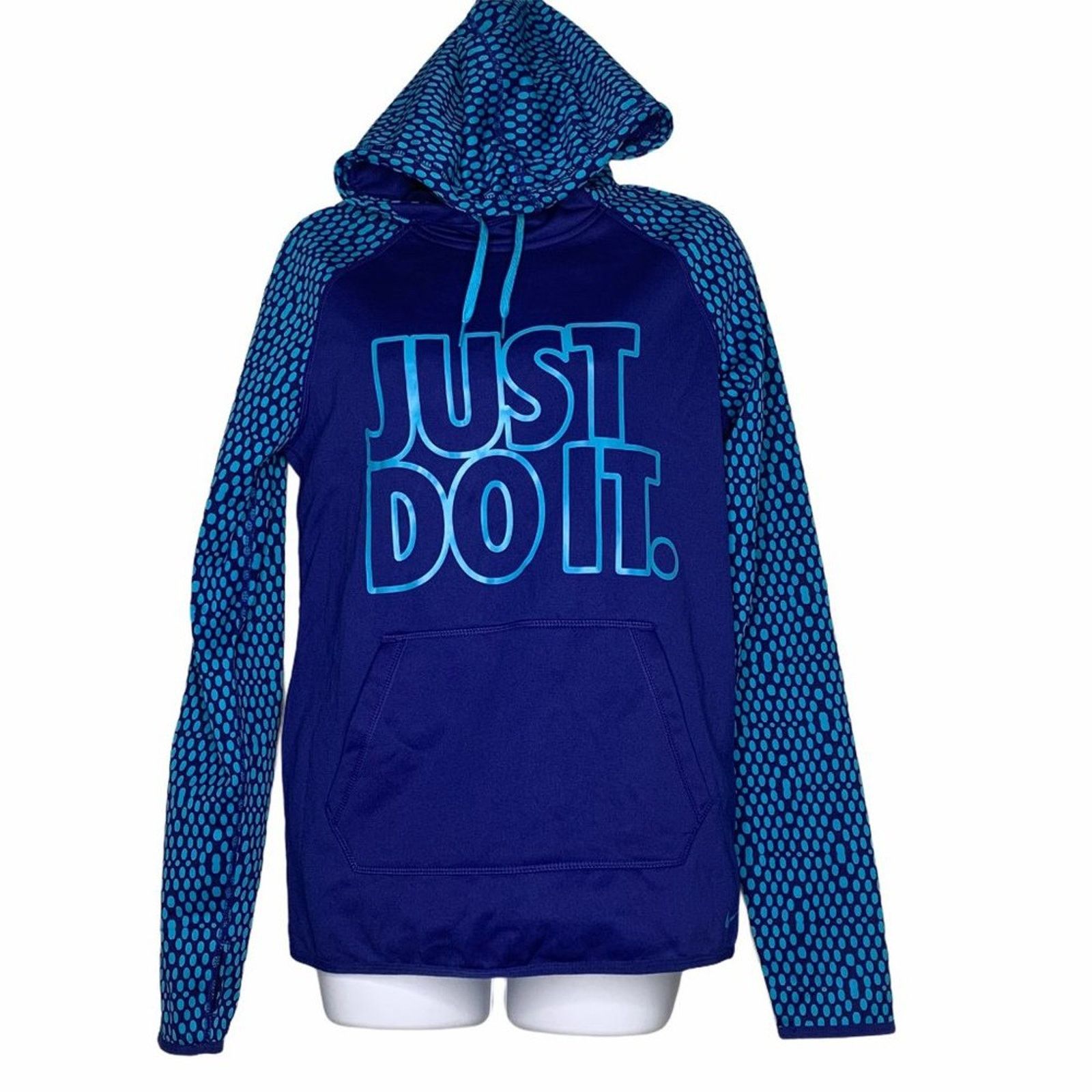 Nike Nike Just Do It Streetwear Blue Hoodie Small Therma Fit Size S / US 4 / IT 40 - 1 Thumbnail