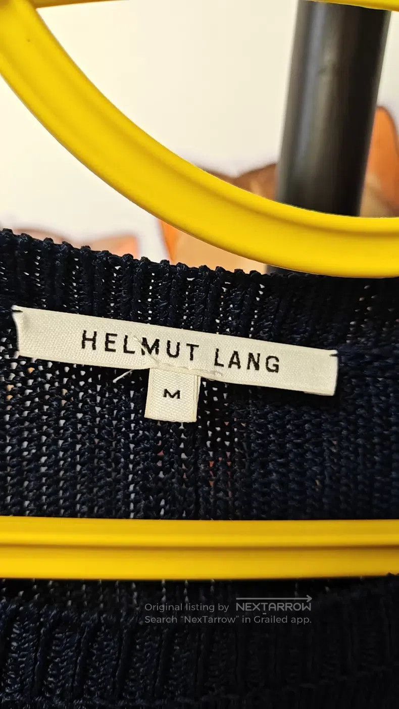 Helmut Lang Helmut Lang Geometric Grid Knit Sweater, Navy Blue Size M / US 6-8 / IT 42-44 - 3 Thumbnail