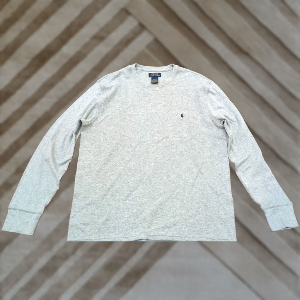 Polo Ralph Lauren Polo Ralph Lauren Mens L Gray Waffle Knit Long Sleeve Crew Neck Shirt Size US XL / EU 56 / 4 - 1 Thumbnail