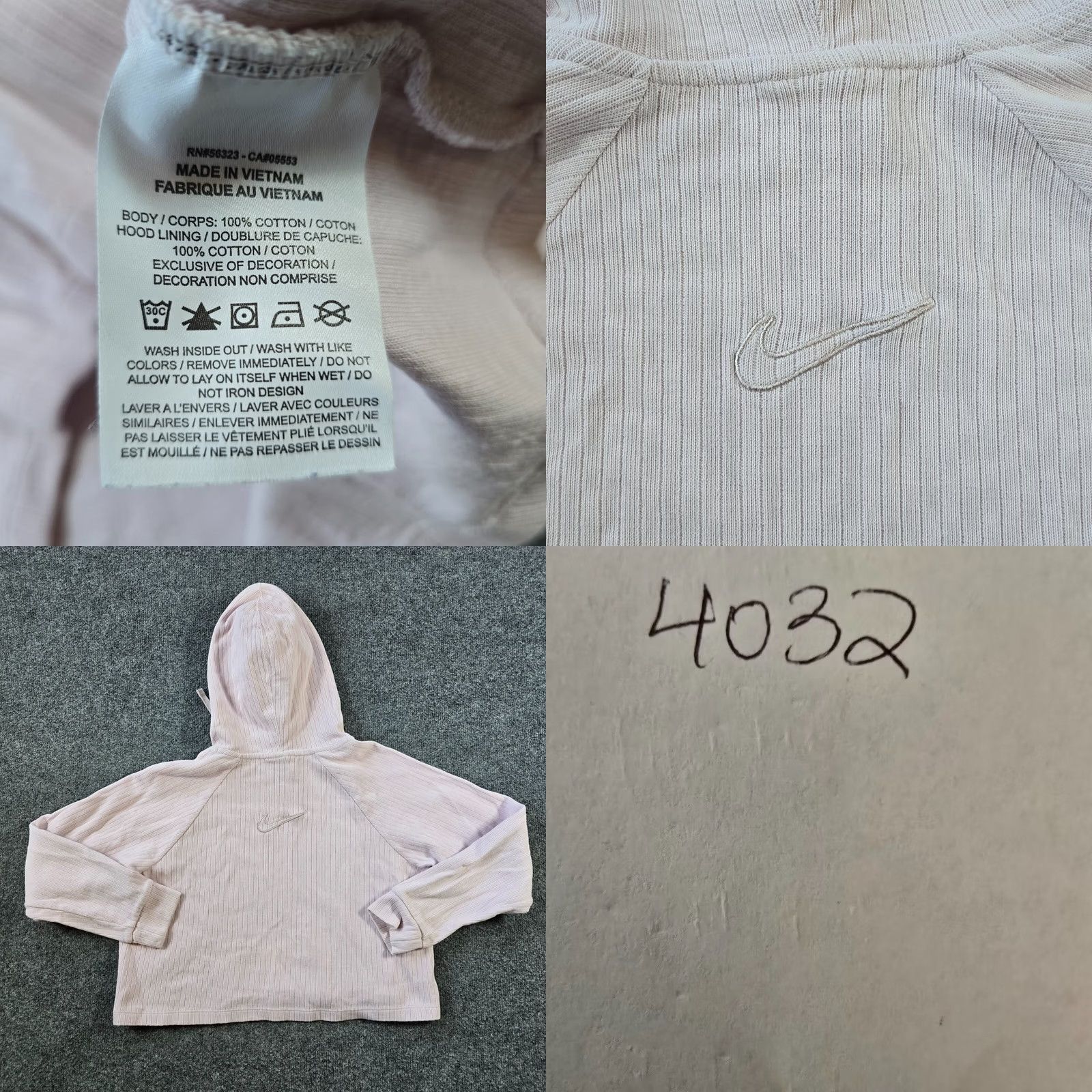 Nike Nike Sweatshirt Womens Medium Purple Hoodie Cropped Athletic Casual Ribbed Pullover Size M / US 6-8 / IT 42-44 - 8 Thumbnail